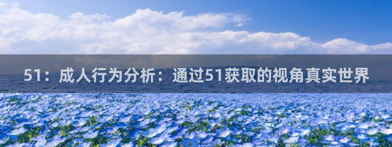 51吃瓜今日吃瓜热门吃瓜：51：成人行为分析：通过51获取的视角真实世界