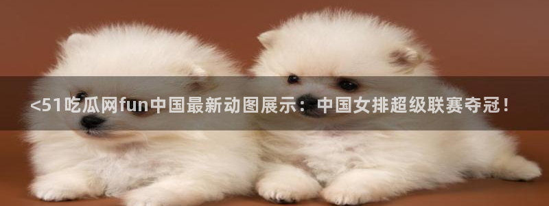 51cg每日吃瓜：<51吃瓜网fun中国最新动图展示：中国女排超级联赛夺冠！